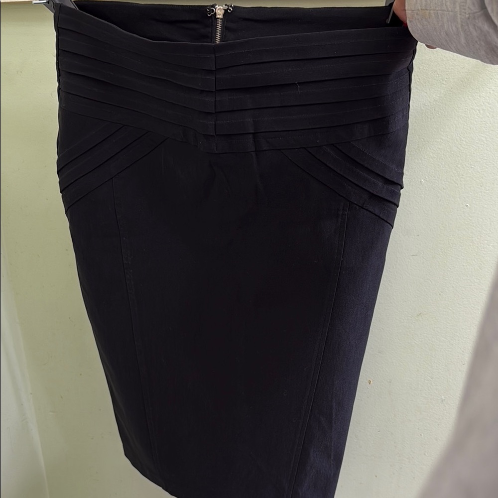Have Black Textured Pencil Skirt
